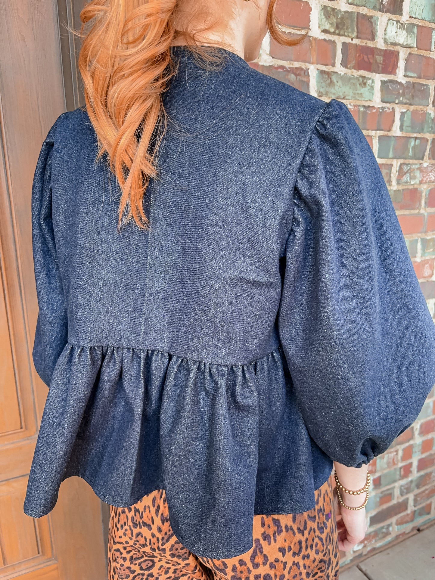 Denim Bow Top