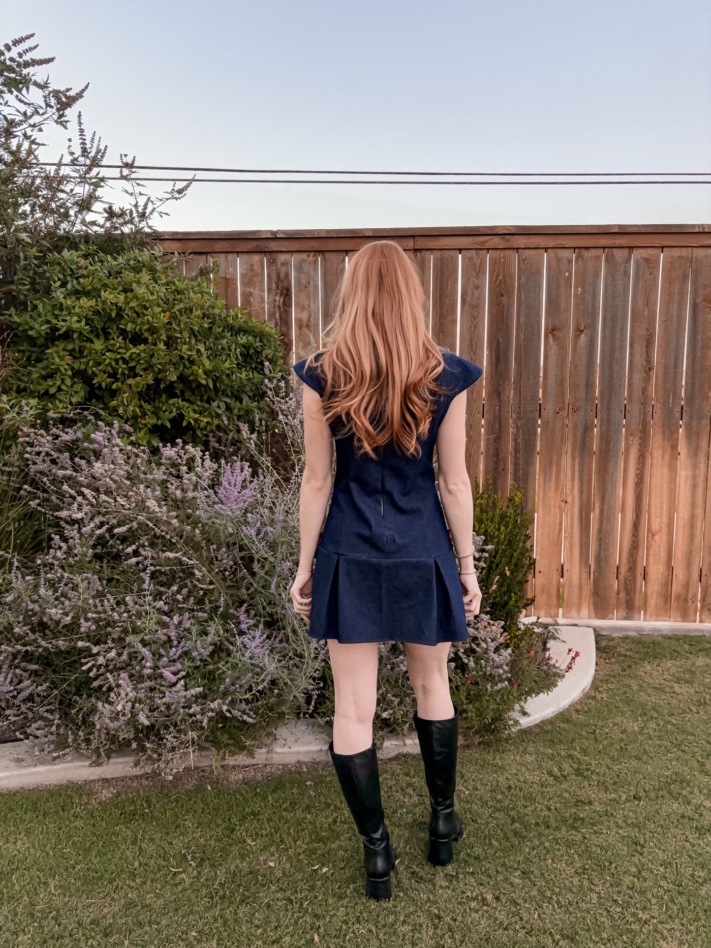 Drop Waist Denim Dress