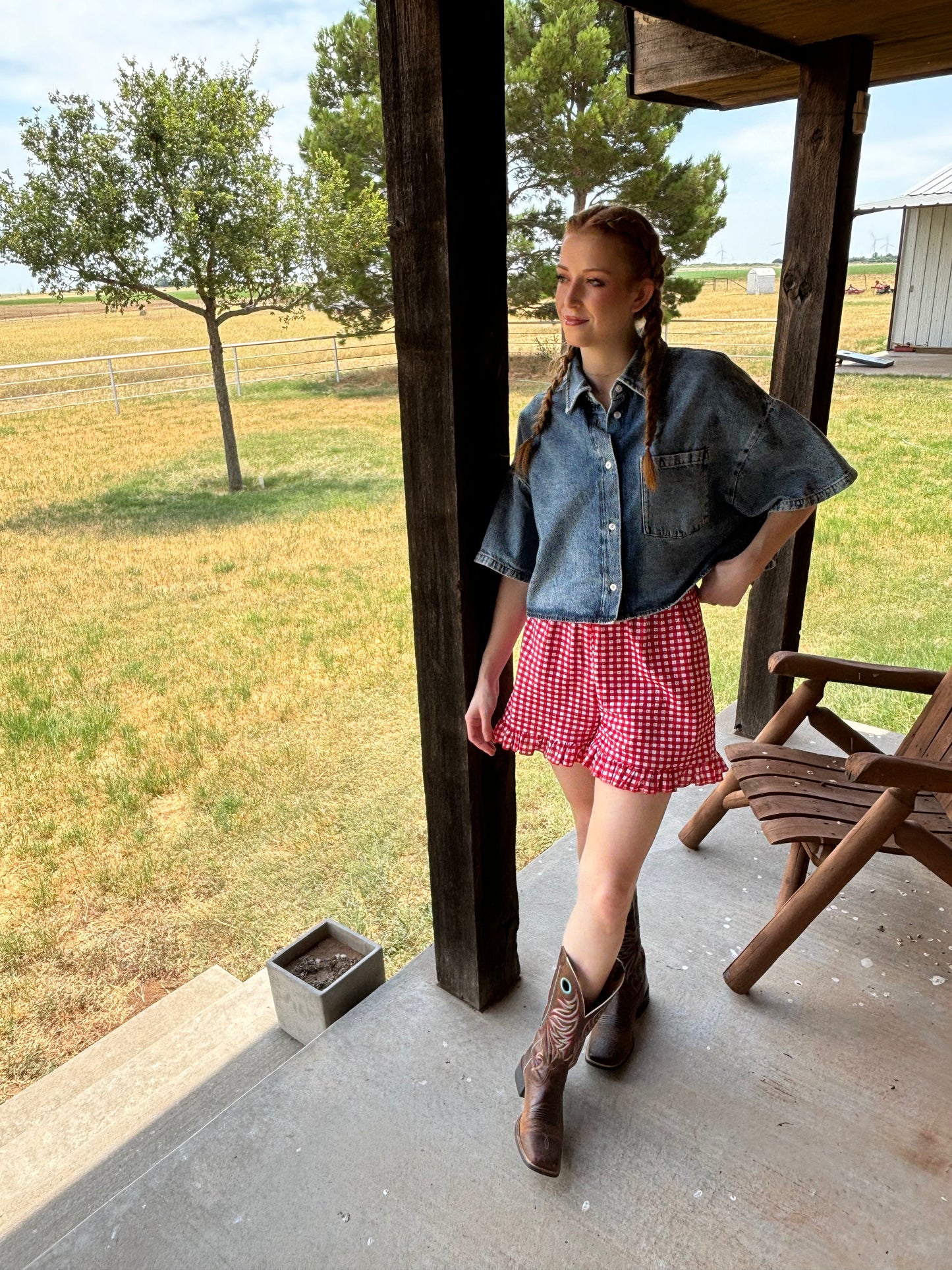 Raspberry Gingham Shorts
