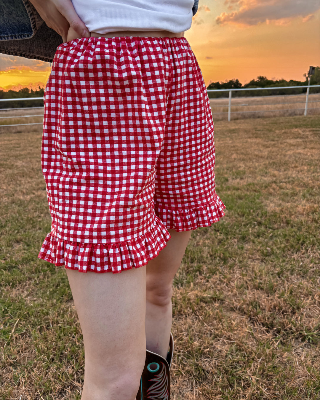 Raspberry Gingham Shorts