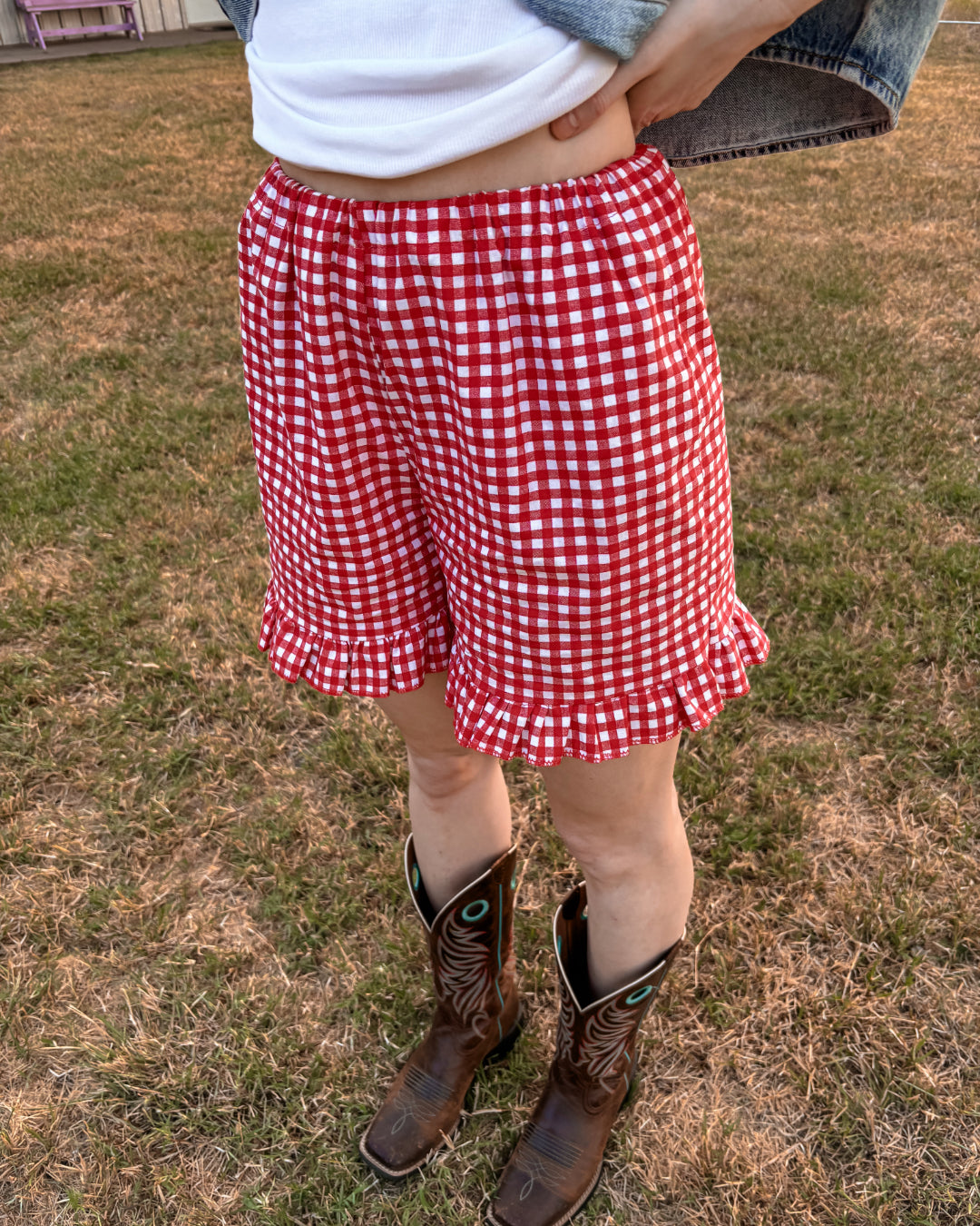 Raspberry Gingham Shorts