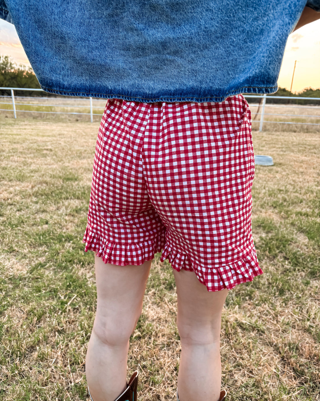 Raspberry Gingham Shorts