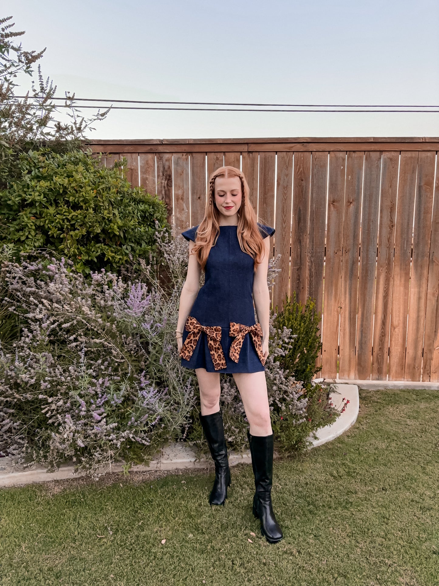 Drop Waist Denim Dress