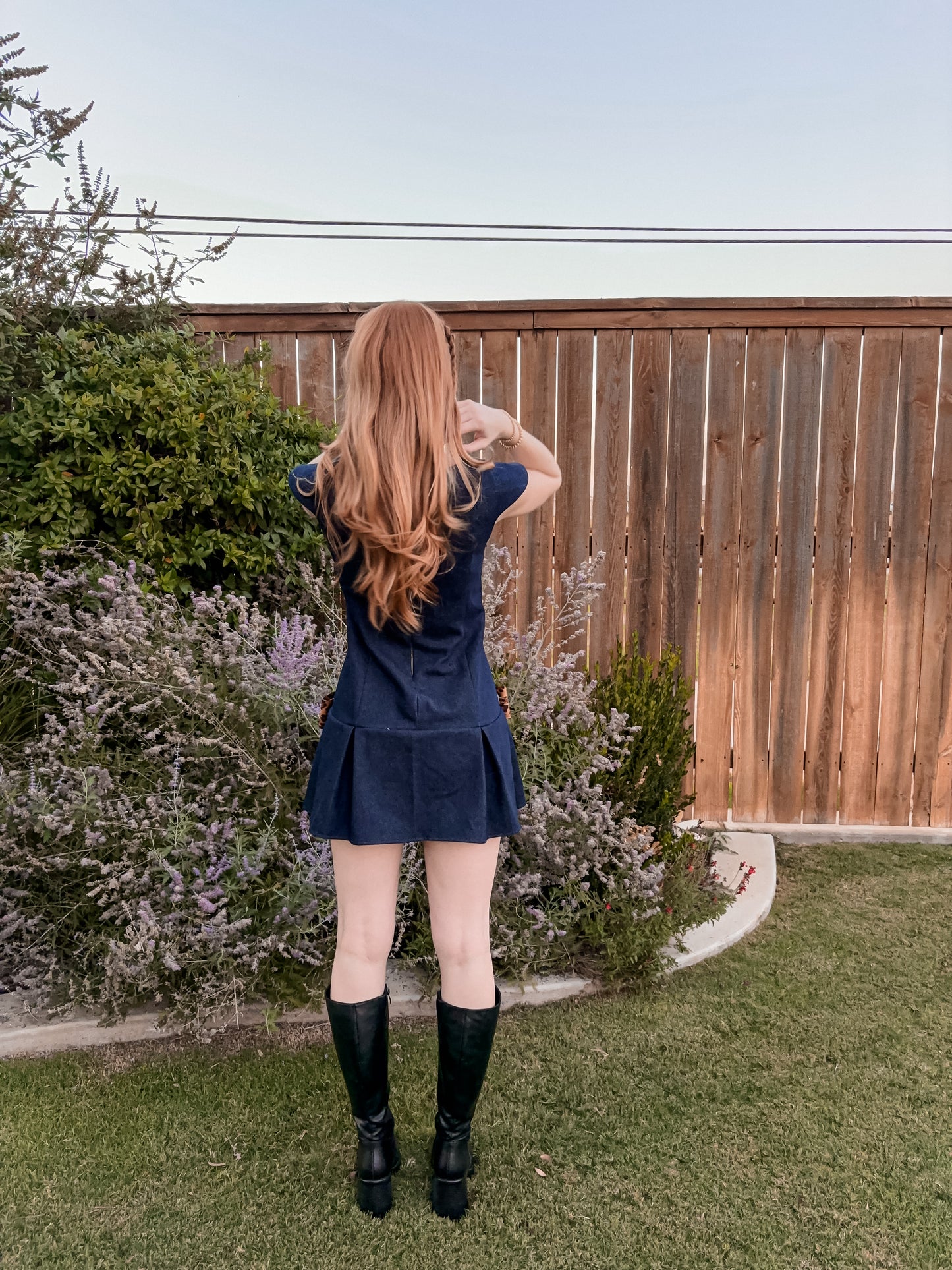 Drop Waist Denim Dress